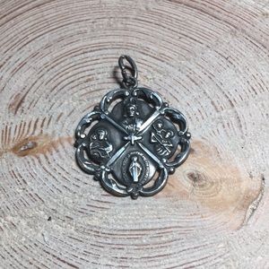 COPY - Sterling silver Catholic pendant.PRICE LOWERED